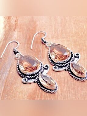 Morganite Gemstone Earrings